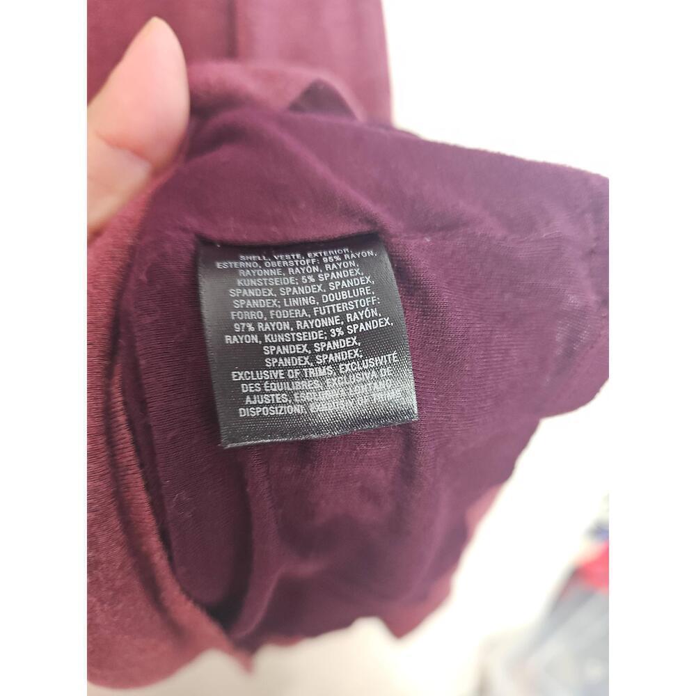 Anthropologie Maeve  Galena Burgundy Midi VNeck Jersey Wrap Dress L - Picture 8 of 11